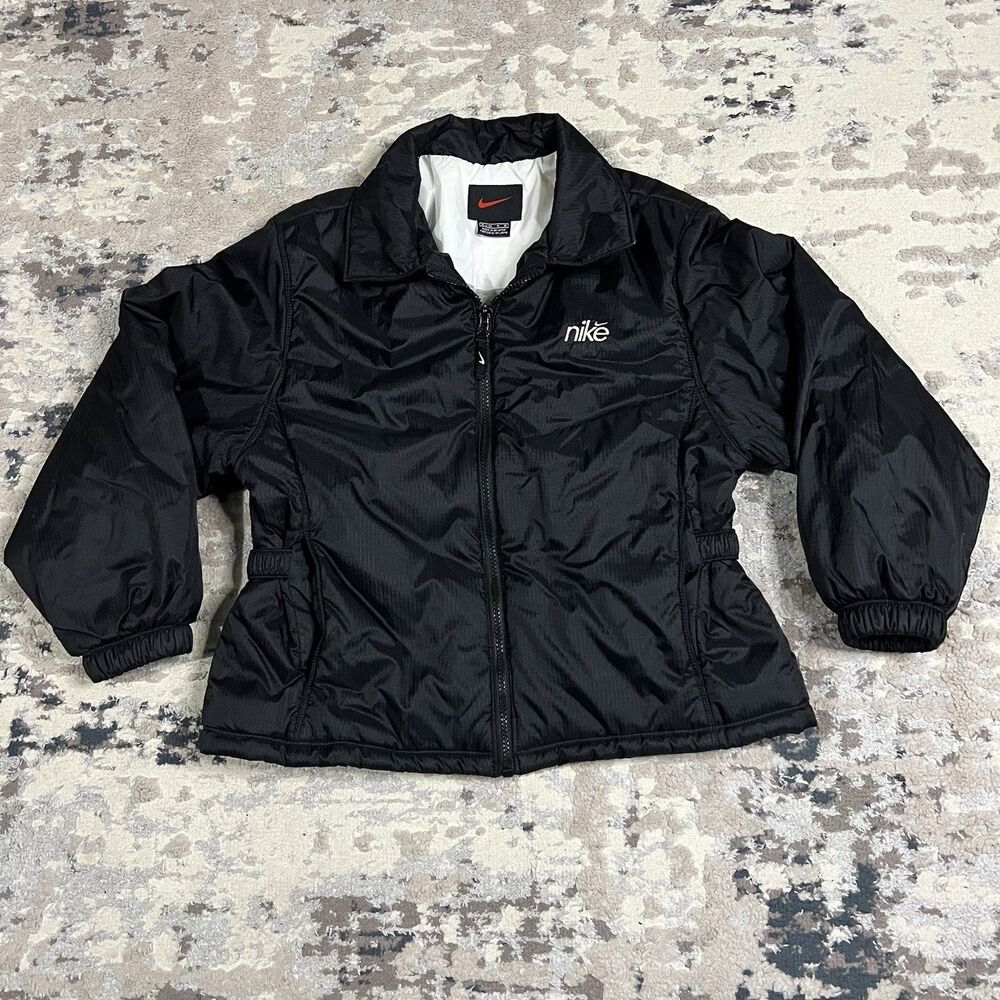 Vintage Y2K Retro Nike Black Tag Jacket Coat Kids Size M 10 - 12 90s Swoosh